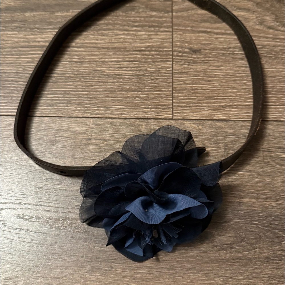 Hollister Black Belt with Navy Floral Accent
